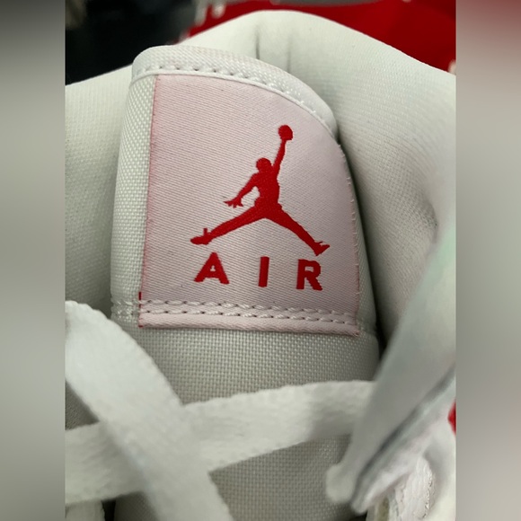 Nike Air Jordan 1 Mid White University Red Sneakers - Brand New Shoes - Picture 5 of 13